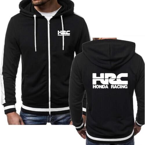 Men Hoodies HRC race motorcycle Car Logo Print Hip Hop Casual Harajuku Long Sleeve Mens zipper Jacket Sweatshirts Man Hoody