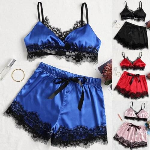 New Pajamas Europe and America Explosive Simulation Silk Nightgown At Home Sexy Lace Underwear Nightdress Style