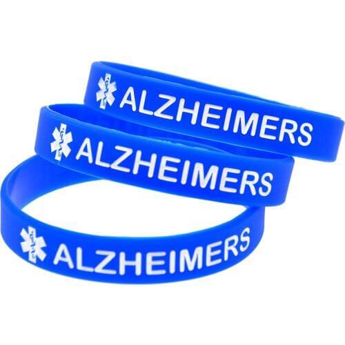 OBH 50PCS Alert Alzheimers Silicone Bracelet for Emergency 4 Colors Debossed and Filled in Color