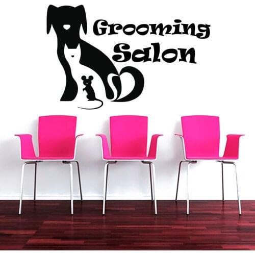 Grooming Salon Decal Pet Shop Wall Sticker Posters Vinyl Art Decals Parede Decor Mural Pet Clinic Decal Sticker