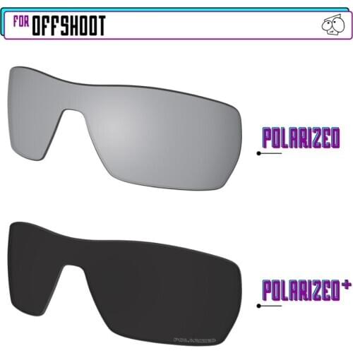 EZReplace Polarized Replacement Lenses for - Oakley Offshoot Sunglasses - BlackP Plus-Silver P