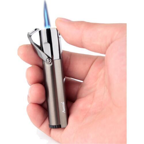 Portable 1300 C Compact Jet Gas Turbo Torch Butane Lighter Strip Fixed Fire Windproof Metal Cigar Lighter Cigarette