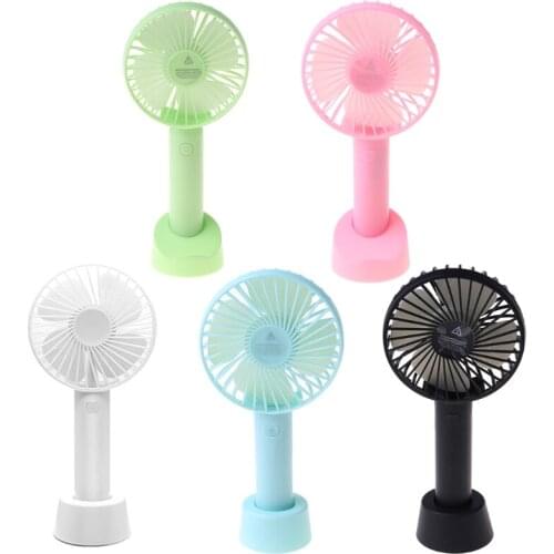 Mini Handheld Fan Portable Rechargeable Battery Operated Cooling Desktop with Base 3 Modes for Home Office Travel Outdoor