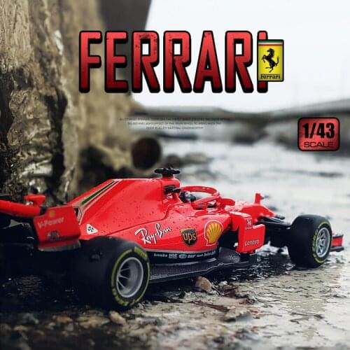 Bburago 1:43 Ferrari 2018 SF71 7 5 Formula car Acrylic dust cover simulation decoration collection gift toy die-casting model