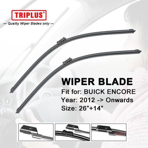 Wiper Blade for Buick Encore (2012-Onwards) 1set 26"+14",Flat Aero Beam Windscreen Wipers Frameless Windshield Soft Wiper Blades