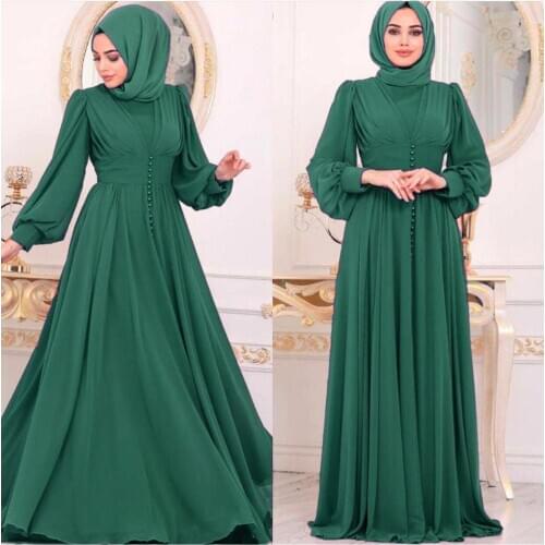 Chiffon Abaya Dubai Muslim Hijab Dress Turkey Islam Clothing Eid Dresses Abayas for Women Robe Femme Musulman Kaftan Spring 2021