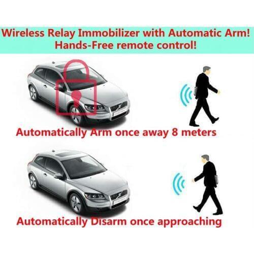 Upgarde Automobiles car Alarm Burglar Security Systems engine stop while leavy away 8m immobilizer RFID anti-theft device