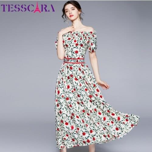 Летние платья с открытыми плечами TESSCARA China At AliExpress