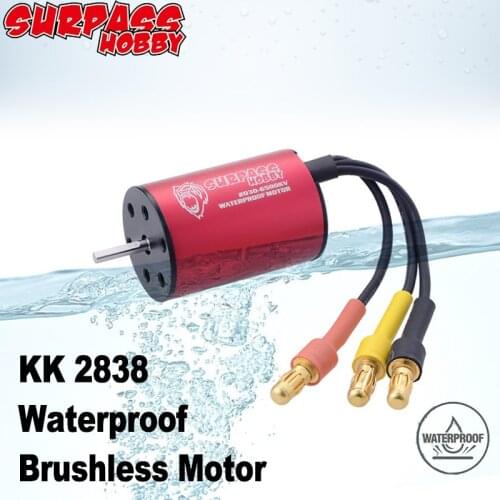 Surpass Hobby Waterproof 2838 3.175mm Brushless Motor 2S 3S 3200KV 4400KV 5700KV 35A ESC for 1/14 1/16 RC Off-road On-road Car