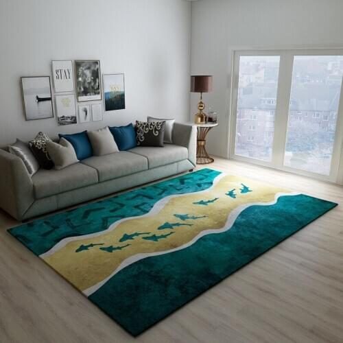 Green Yellow Nordic Carpet Living Room Modern Home Concise Sofa Coffee Table Mat Bedroom Decoration Carpet Non-slip Kid Room Rug