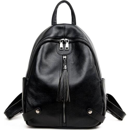 Women cowhide Leather Backpacks Vintage Female Shoulder Bag Sac a Dos Travel Ladies Backpack Mochilas School Bags Girls Preppy
