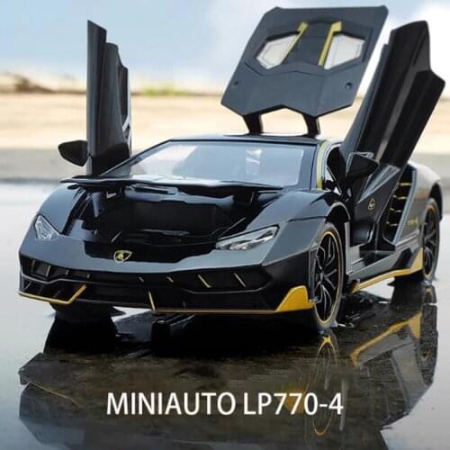 1:24 LP770-4 Model Alloy Sports Car Die-casting Super Racing Tail Lift Hot Wheel Simulation Collection Vehicle Toys For Children