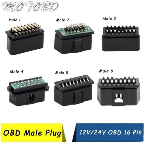 2019 Hot OBDII OBD2 16Pin Male Connector OBD II Male Plug Adapter OBD 2 Connector Male Sockets Diagnostic Tools