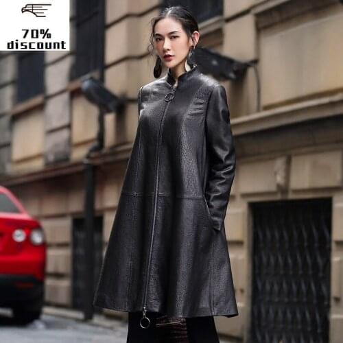 300% Real Sheepskin Coat Female Genuine Leather Jacket 2020 Autumn Jacket Women Korean Long Jackets Chaqueta Mujer MY