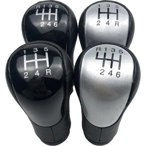 5/6 Speed Car Styling PU Leather Gear Shift Knob Lever Stick Headball For Ford Fiesta Fusion Transit Connect 2002-Up Auto Parts