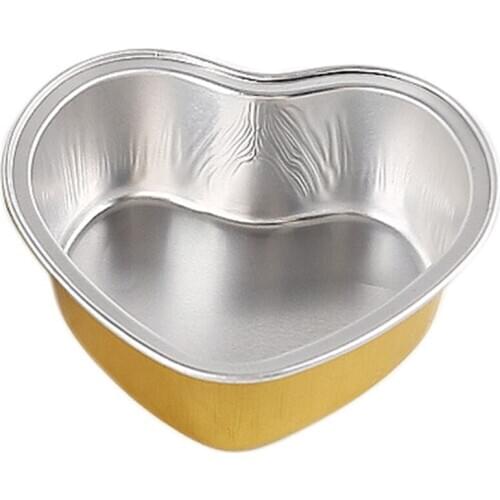 50Pcs Net Baking Mold Mousse Cake Pudding Cup Dessert Box Heart Shape Baking-Resistant Aluminum Foil Cup