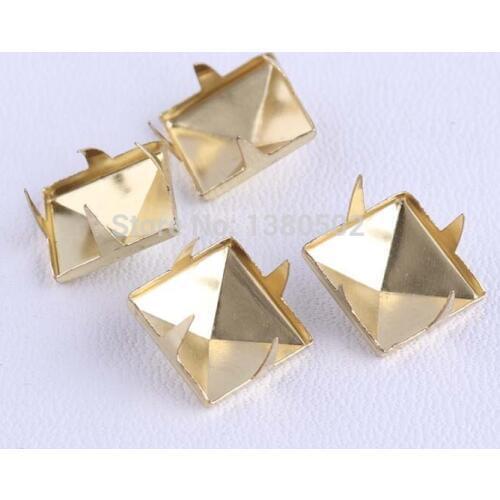50pcs /lot Stud Garment Rivets Rock Punk gold Trims DIY Hand Make Shoes Bag 12*12*5mm