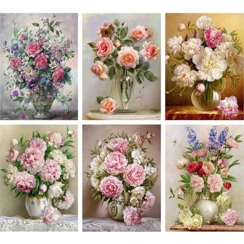 Canvas Size Full Square/Round Drill 5D DIY Diamond Painting "Colored flower" 3D Embroidery Cross Stitch 3D Home Decor Gift