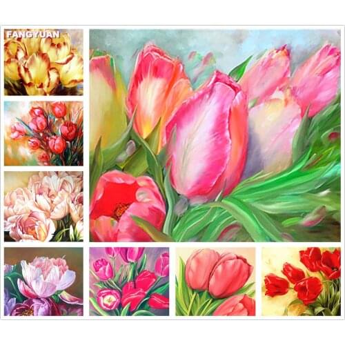 Diamond Embroidery Flowers Cross Stitch 5D Diamond Painting Full Drill Yellower Flowers Picture Rhinestone Kits Wall Decor Gift