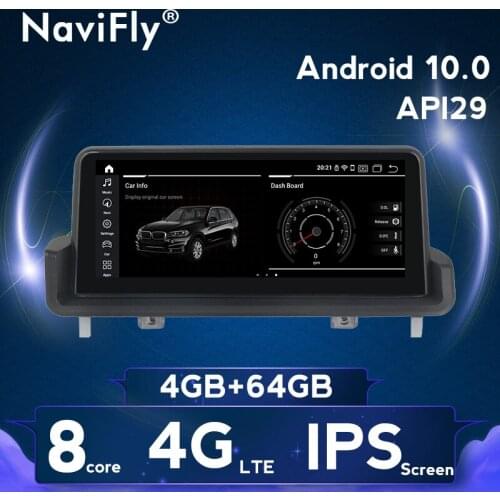 NaviFly 4GB Android 10.0 Car gps stereo head unit for BMW 3 series E90 E91 E92 E93 10.25 inch IPS screen car multimedia video