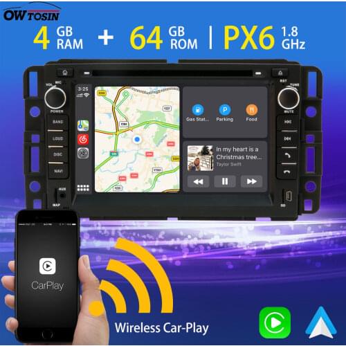 7" PX6 Android 10.0 Car DVD Multimedia Player For GMC Yukon Denali Acadia Chevrolet Express Traverse Silverado GPS Radio CarPlay