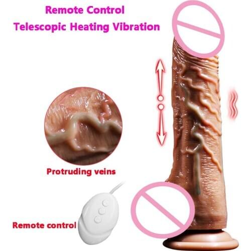 Big Dildo Penis Vibrator Automatic Telescopic Realistic Suction Cup Silicone Dick Phallus Vibrators Adults Sex Toys For Women