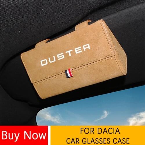 Car Sun Visor Glasses Case Auto Organizer Storage Box FOR Renault Dacia SANDERO LOGAN Stepway MCV LODGY DUSTER Car Accessories