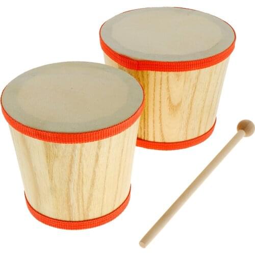 Wood Bongo Drum Maraca Tambourine Hand Percussion Developmental Musical Toys