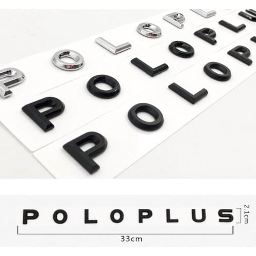 3D Font Letters Emblem for POLO POLOPLUS NEWPOLO Car Styling Refitting Middle Trunk Logo Badge Sticker Chrome Matte Glossy Black