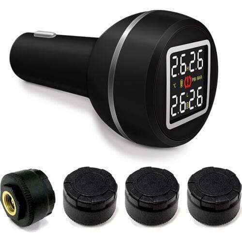 D580C-TL Auto Car TPMS Cigarette Charger Tire Pressure Monitor Sensor Security System 4 Tire Sensors
