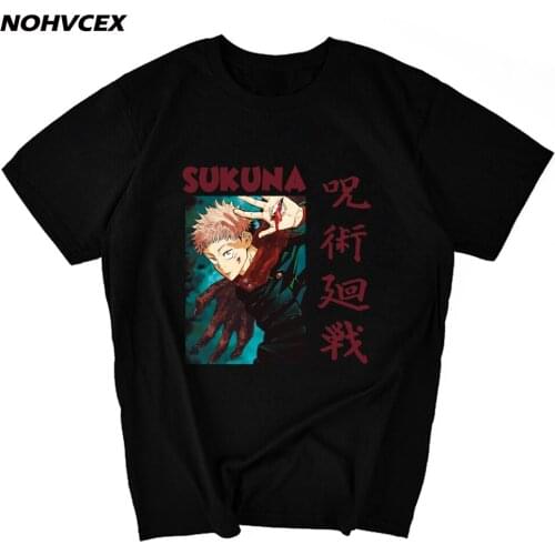 Sukuna Jujutsu Kaisen Printed Unisex Short Sleeve T Shirt Cool Cartoon Anime Casual Male Tops