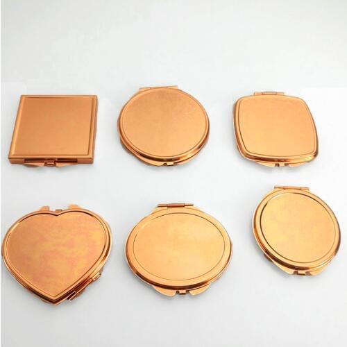 Personalized Bridesmaid Gift Simple Metal Compact Makeup Mirror Portable Double-Sided Folding Mirror Wedding and Christmas Gift