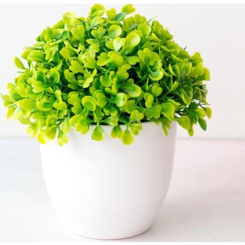 Artificial Plant Bonsai Fake Plants with Pot Artificial Grass Ball Green Small Tree Plants Ornaments For Home Decor Wholesale