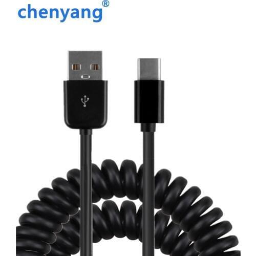 High Quality USB 3.1 USB-C Type C Spring Cable 5V 2A Fast Charging Stretch Cable 2