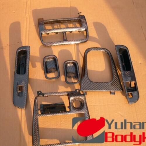 200SX 240SX S14 S14A RHD Silvia Carbon Fiber Radio Surround Interior Set 7 PCS