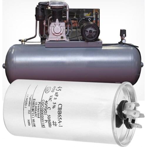 CBB65 45UF Aluminum Shell Capacitor 450V Foil Air Conditioning Compressor Washing Machine Start Capacitor High Quality