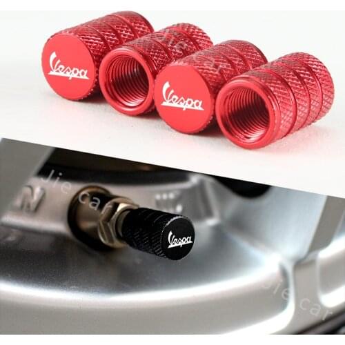 Red Black For Piaggio VESPA Sprint Primara Scooter GTS 300 Super Motorcycle Wheel Tire Valve Caps CNC Aluminum Airtight Covers