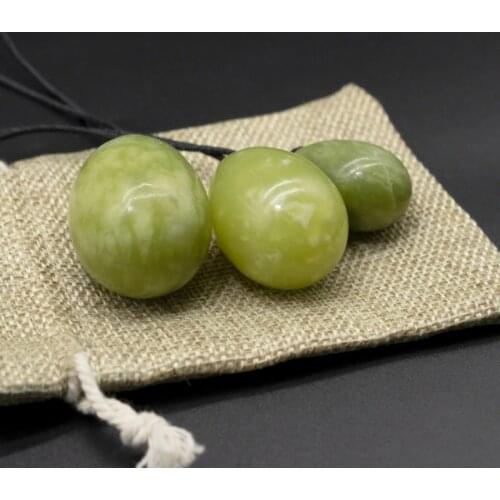 Natural Jade Yoni Egg Massage Ball Natural Helu Jade Crystal Mineral Massager Kegel Exercise Pelvic Floor Muscle Vaginal Women