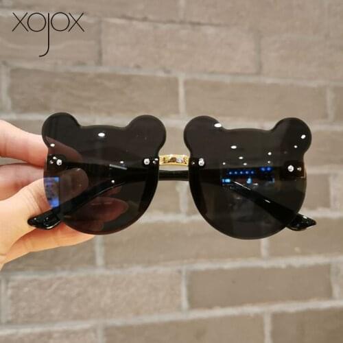 XojoX Cartoon Kids Sunglasses Girls Boys Rimless Sun Glasses Outdoor Children Eyewear 2021 Lovely Baby Goggles
