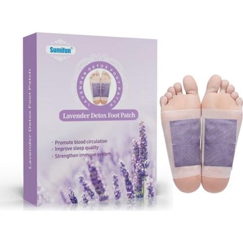 New Arrival 12 Pieces/Box Lavender Essential Oil Bamboo Vinegar Detox Foot Patch Adhesive Detox Slim Foot Care Plaster