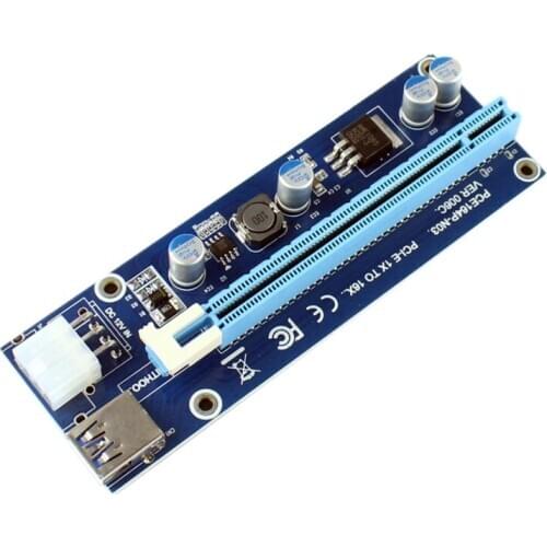 Pci-E Express 1X 4X 8X 16X Extender Riser Card Adapter 6 Pin Dc-Dc Power Cable Gpu Riser Card Adapter For Eth Bitcoin Mining