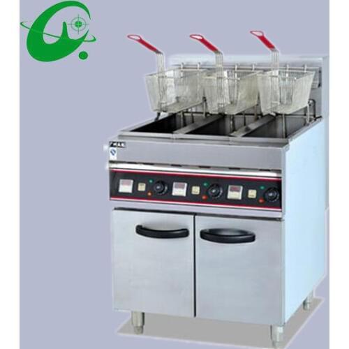 Commercial Vertical Electric 3-Tank fryer 3-Basket With timer 42L Capacity French fries Duck Counter top Deep Fryer