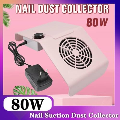 80W Powerful Vacuum Cleaner Manicure Hood Machine Nail Dust Suction Collector Nail Dust Fan Vacuum Cleaner Nail Art Equipment