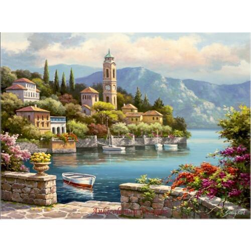 Needlework for embroidery DIY DMC High Quality - Counted Cross Stitch Kits 14 ct Oil painting - Village Clock Tower