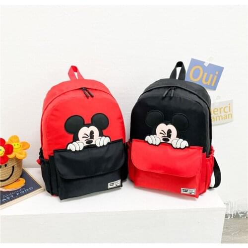 Disney Mickey mouse school backpack tutor bag middle school student bag canvas diaper bag messenger shoulder bag backpack