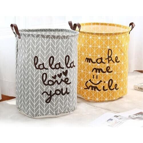 Large Laundry Basket Letter Storage Barrel Folding Toys Sundries Organizer Holder Dirty Clothes Storage Bucket Laundry Pouch