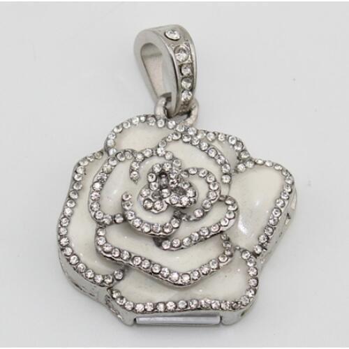 White Rose Flower ValentineS Day Girl Gift Jewelry Usb Flash Drive 64GB 32GB Pendrive 1TB 2TB Pen Drive 16GB Pendrives 512GB