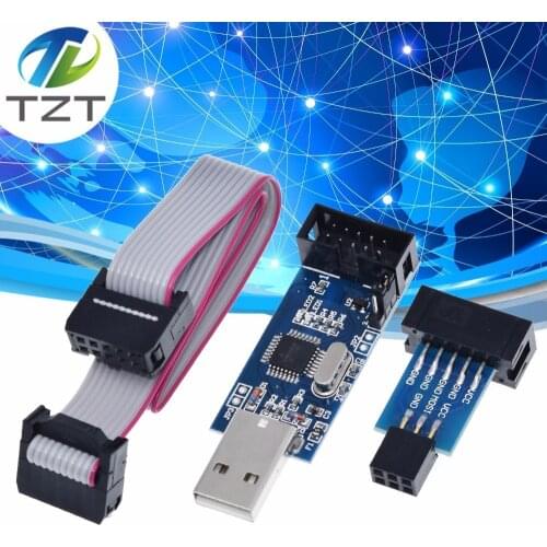 1Set 10Pin To 6 Pin Adapter Board + USBASP USBISP AVR Programmer USB ATMEGA8 ATMEGA128 ATtiny/CAN/PWM 10Pin Wire Module DIY