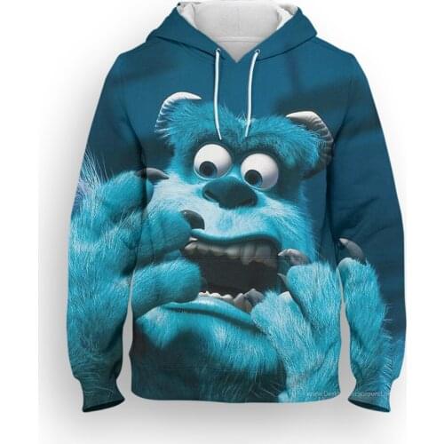 2021 Spring Casual Oversized Sweatshirt For Men Disney Monsters Inc Cartoon Anime Children Clothing 3D Print Womens Hoodies