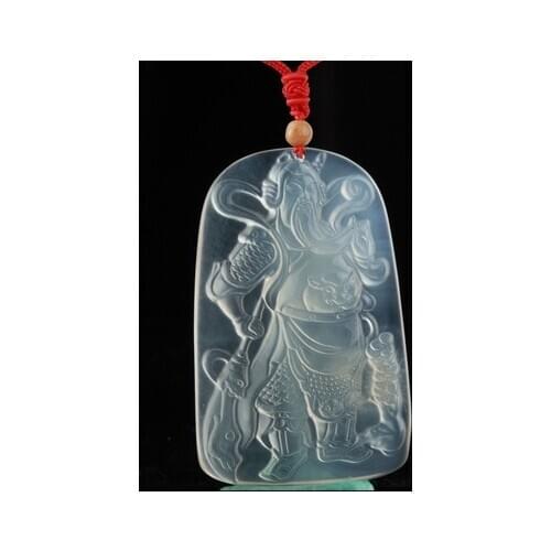 Zheru Jewelry Natural A Grade Agate Chalcedony Guan Gong Patron Saint Pendant Jewelry Best Gift
